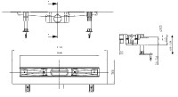 Žlab liniový HL50FU.0/110 do prostoru, plochý, délka žlabu 1100 mm, odtok DN50