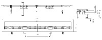 Žlab liniový HL50FU.0/210 do prostoru, plochý, délka žlabu 2100 mm, 2 odtoky DN50