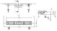 Žlab liniový HL50FU.0/60 do prostoru, plochý, délka žlabu 600 mm, odtok DN50