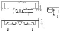 Žlab liniový HL50WF.0/120 ke stěně, plochý, délka žlabu 1200 mm, odtok DN50