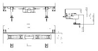 Žlab liniový HL50WU.0/130 ke stěně, plochý, délka žlabu 1300 mm, odtok DN50