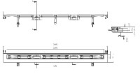 Žlab liniový HL50WU.0/160 ke stěně, plochý, délka žlabu 1600 mm, 2 odtoky DN50