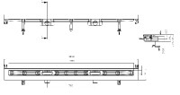 Žlab liniový HL50WU.0/180 ke stěně, plochý, délka žlabu 1800 mm, 2 odtoky DN50
