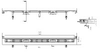 Žlab liniový HL50WU.0/210 ke stěně, plochý, délka žlabu 2100 mm, 2 odtoky DN50