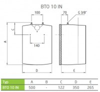 DRAŽICE BTO 10 IN Zásobníkový ohřívač vody, elektrický    105313205