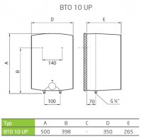 DRAŽICE BTO 10 UP Zásobníkový ohřívač vody, elektrický    105313204