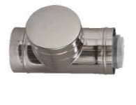 REGULUS odkouření kondenzační APRTB8 - T- kus s kontrolním otvorem, pr.80/125, na fasádu,PPH- A/Inox