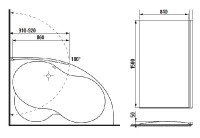 JIKA MIO vanová zástěna jednodílná 91 cm, levá/pravá, sklo transparent   H2562420026681