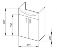 JIKA LYRA PACK skříňka s umyvadlem 53 cm, 2 dveře, bílá   H4519514323001