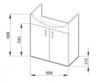 JIKA LYRA PACK skříňka pod umyvadlo 65 cm, 2 dveře, bílá   H4519624323001