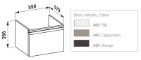 Laufen PRO skříňka pod umyvadlo 550 mm, 1 zásuvka, bílá   H4830310954631