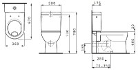 Laufen PRO stojící kombinační mísa ploché splachování, Vario odpad, bílá   H8249590000001