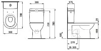 Laufen PRO stojící kombinační mísa hluboké splachování, Vario odpad, bílá   H8249580000001