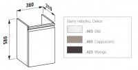 Laufen PRO skříňka pod umyvadlo 380 mm, závěsy dveří vpravo, wenge   H4830120954231