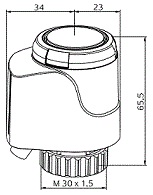 HEIMEIER EMO T 24 V/NO elektrotermický pohon bez proudu otevřen kabel (1 m)  1847-00.500