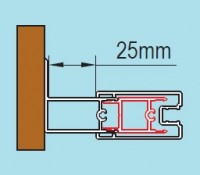 SanSwiss stohovací profil k rozšíření dveří nebo boční stěny ke zdi o 25 mm aluchrom   ACT1.50.1898