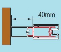 SanSwiss stohovací profil k rozšíření dveří nebo boční stěny ke zdi o 40 mm aluchrom   ACT2.50.1898