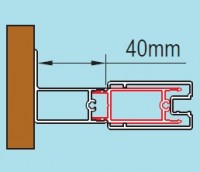 SanSwiss stohovací profil k rozšíření dveří nebo boční stěny ke zdi o 40 mm elox   ACT2.01.1898
