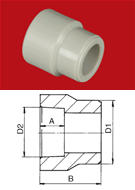 PPR Redukce vnitřní/vnější  DN 90x75   210090075