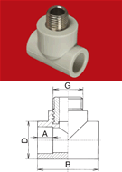 PPR T kus s kovovým závitem vnějším DN 25x1/2   222526