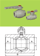 PPR Ventil kulový plastový DN 32   301032