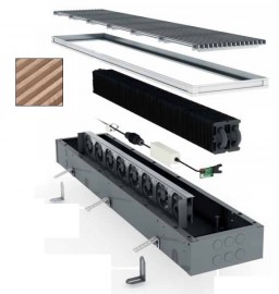 Podlahový konvektor JAGA MINI CANAL - MDCL.014 310 42 DBE, mřížka designo svinovací, dub přírodní