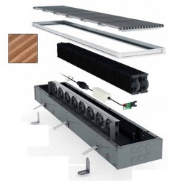 Podlahový konvektor JAGA MINI CANAL - MDCL.014 290 26 DBE, mřížka svinovací, buk lak