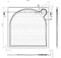 GELCO LARCA sprchová vanička 1000x1000 čtverec, litý mramor   PL001