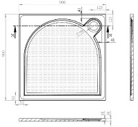 GELCO LARCA sprchová vanička 900x900 čtverec, litý mramor   PL009